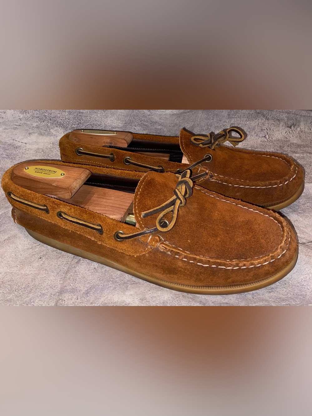 Quoddy Maine Snuff Suede Tie Accent Camp Boat Shoe Mocs Moccasins Size 8 Classic